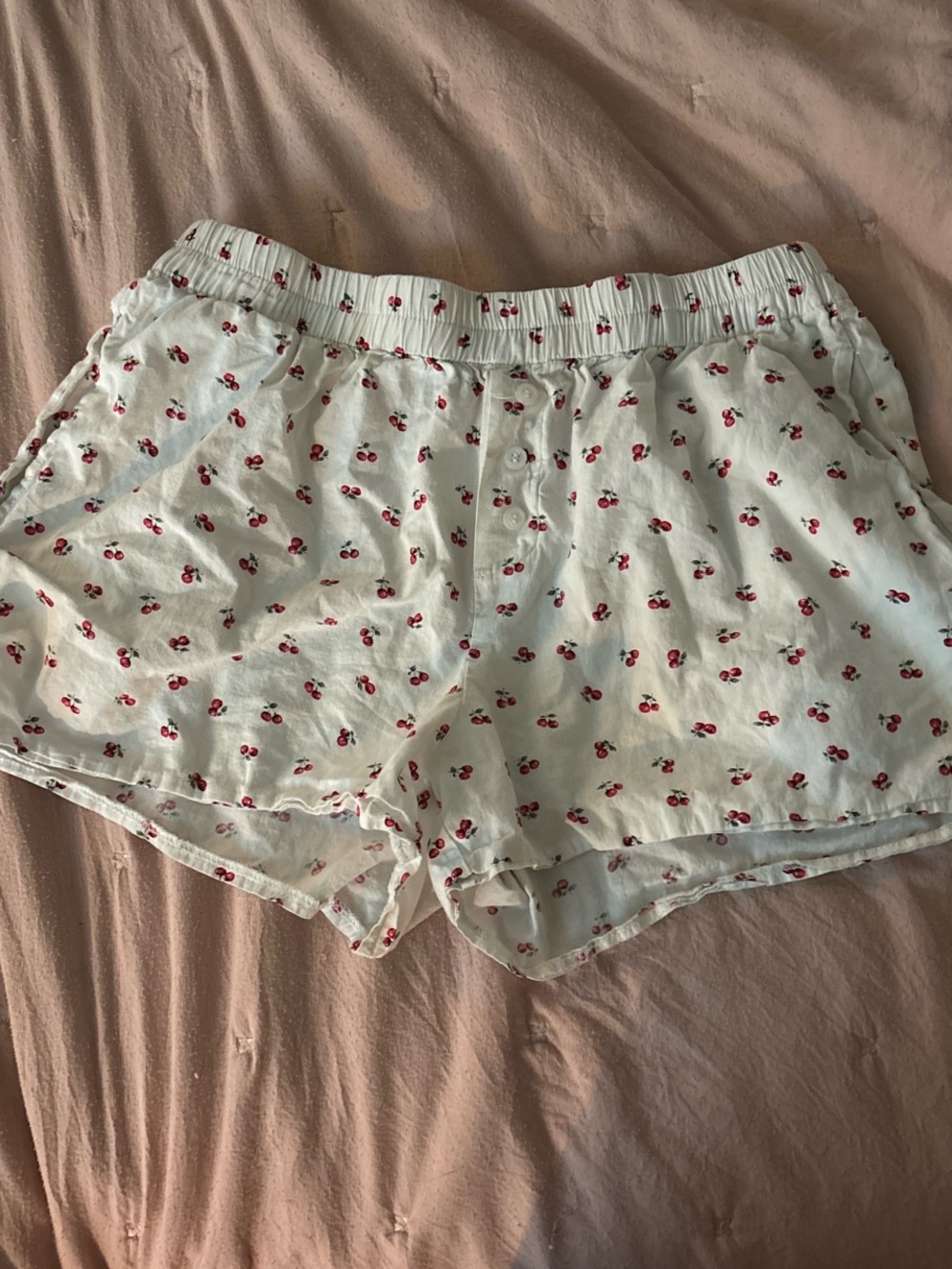 PacSun White Cherry Print Lounge Shorts